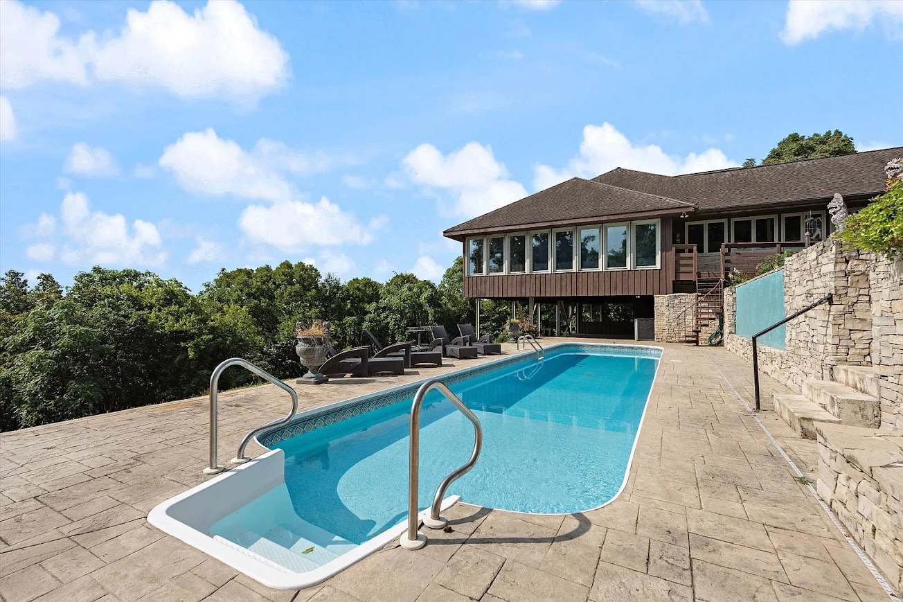 Outdoor pool overlooking the hills